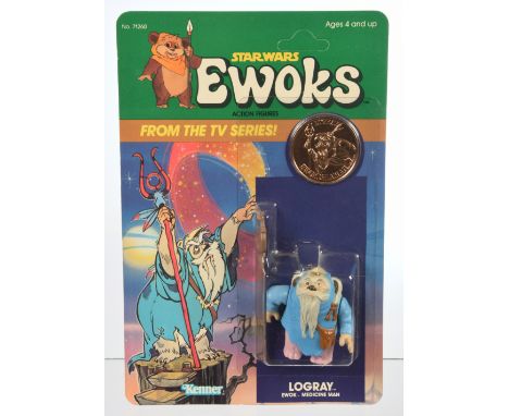 Kenner Star Wars Ewoks TV Series vintage Logray (Medicine Man) clear bubble on unpunched Excellent to Excellent Plus cardback