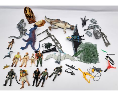 Assortment of Kenner Jurassic Park Lost World loose action figures, accessories, Dinosaurs and similar (Rocket firing Godzill