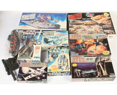 MPC ERTL Star Wars model kit EMPTY BOXES 1970s 1980s &amp; early 90s plus Kenner Chewbacca Bandolier (decayed foam) &amp; Ken
