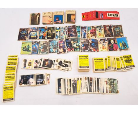 A&amp;BC, Topps Batman, Quantity of Trading Cards group including: 1966 vintage Batman Trading cards Battlaffs/colour, 1989 S