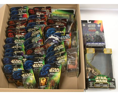 Quantity of Kenner / Hasbro Star Wars Power of the Force opened carded action figures. Condition Fair to Good