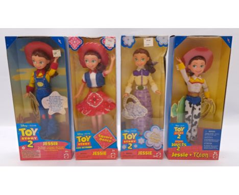 Mattel Disney Toy Story 2 Jessie Doll group including: #28600 Jessie, #29641 Fresh Country Blossom, #50325 Square Dance, #237