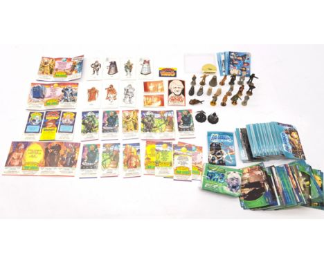 Doctor Who, vintage collectibles group including: Doctor Who metal miniatures 1980s, Weetabix cards Doctor Who 1975, quantity