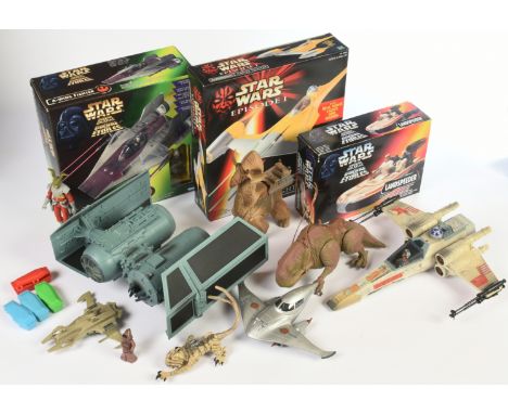 Kenner Star Wars modern Power of the Force assortment of ships, vehicles & creatures. Boxed items have been opened and return