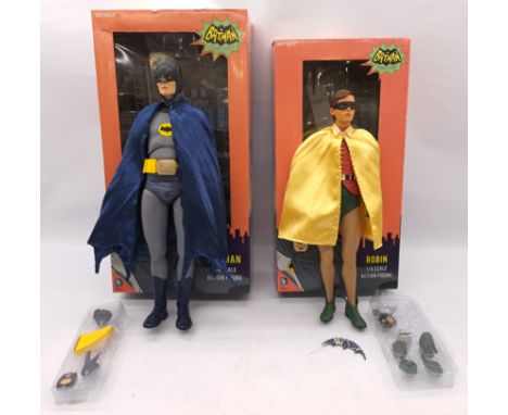 NECA Batman Classic TV Series Batman &amp; Robin 1/4 scale action figures with accessories, within Good packaging, (robins le