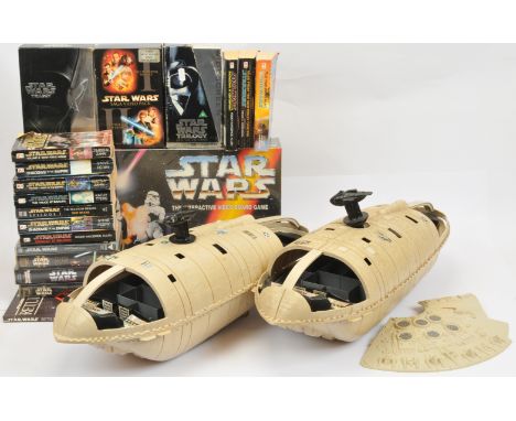 Kenner Star Wars vintage incomplete Rebel Transporters (1 escape hatch), Sealed Interactive VHS Board Game, plus VHS &amp; DV