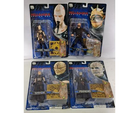 NECA Hellraiser Series One sealed action figures Wire Twin, CD, Stitch &amp; Pinhead. Condition excellent to excellent plus