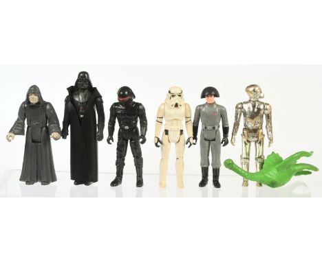 Kenner Star Wars vintage loose incomplete action figures, Imperial Gunner, Darth Vader, Emperor, Stormtrooper, Death Squad Co