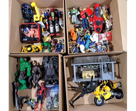 Quantity of Collectibles including: Action Men, Batman, Hulk, Yu-Gi-Oh cards, plus others, unchecked for completeness or corr