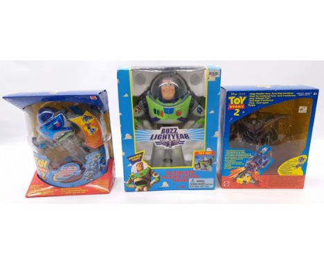 Mattel, Thinkway Disney Toy Story trio including: Mega Morpher Zurg, Buzz Lightyear Ultimate Talking Action Figure (discolour