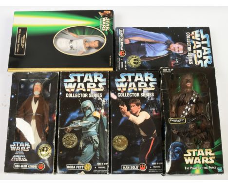 Kenner / Hasbro Star Wars Collector Series 12 inch sealed action figures (Han Solo, Boba Fett, Lando Calrissian, Ben Kenobi, 