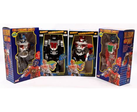 Battery powered robots x 4 including: (1-2) Millennium Robot; (2-4) Robot Commander II; all within Fair Plus to Good Plus box