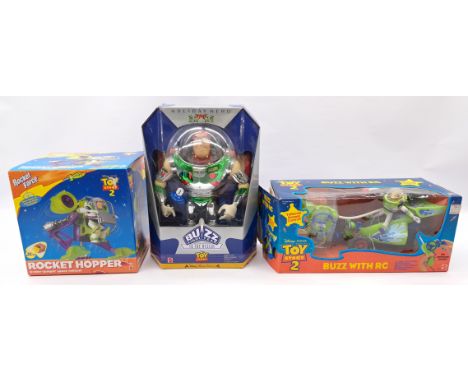 Mattel Disney Toy Story trio including: #19889 Special Edition Holiday Hero Buzz Lightyear (some discolouration), #88160 Buzz