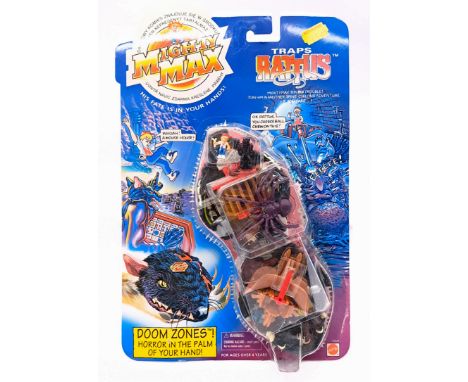 Mattel / Bluebird Mighty Max Traps Rattus, #13421, Near Mint to Mint, within Good Plus sealed carded back, fading to card, pi