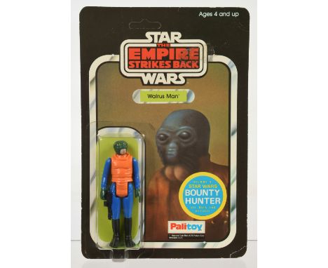 Palitoy Star Wars vintage carded Walrus Man ESB 45A clear bubble on unpunched cardback (mild corner creases, sticker adhesive