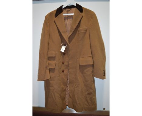 A Christian Dior 'Monsieur' gentleman's brown woolen overcoat, cloth made by Crombie, 50cms shoulder width.