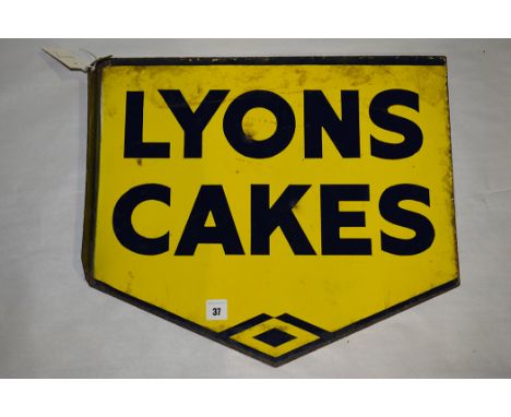 'Lyons Cakes' enamel advertising sign, 45 x 40cms.