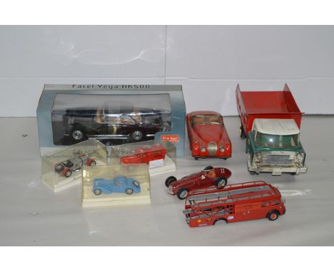 Sun Star metal diecast Facel Vegahk 500, boxed; a tinplate Japanese convertible car; a Mattel Alfa Romeo 8600; a Triang tinpl