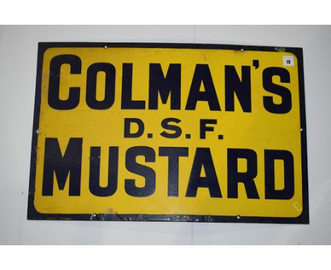 'Colmans A.S.F. Mustard' enamel advertising sign, 61 x 40cms.