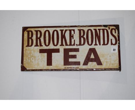 'Brooke Bond's Tea' enamel advertising sign, by C.M. Brown & Son, Leeds, 41 x 20cms.