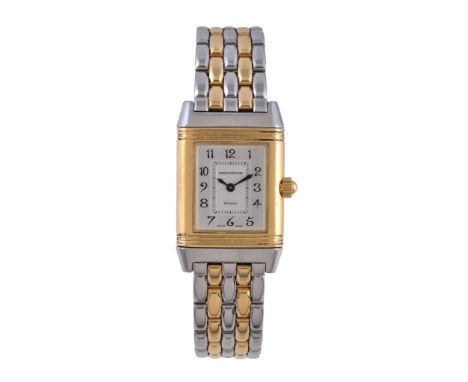 Ω Jaeger LeCoultre, Reverso Duetto Day &amp; Night, a lady's two colour and diamond reversible bracelet wristwatch, no. 18690