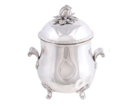  An Italian silver baluster ice pail and cover by Enrico Messulam,   Milan 1944-68, .800 standard, stamped for Scortecci, Rom