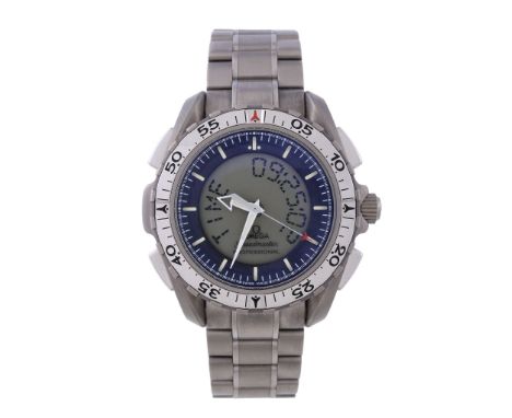 *** Omega, Speedmaster Skywalker X-33, a titanium bracelet wristwatch, no. 56055485, circa 2000, quartz movement, digital dia