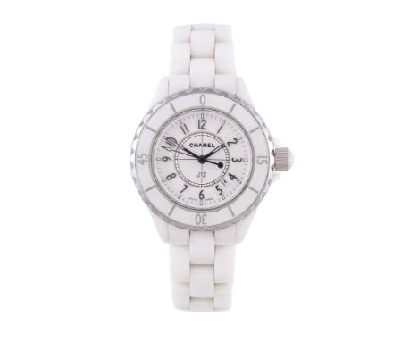  Chanel, J12, ref. H0968, a lady's white ceramic bracelet wristwatch,   no. N.M. 50580, circa 2004,  quartz movement, 7 jewel