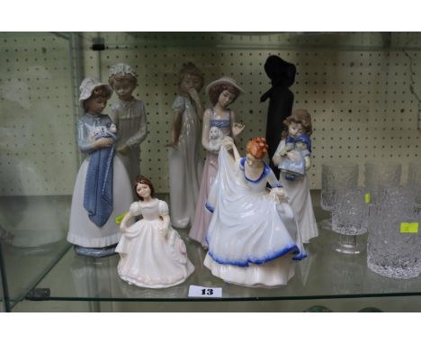 Collection of Royal Doulton and Nao figurines 