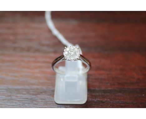 Ladies 9ct White Gold Diamond Cluster ring 0.50ct total weight. Size N 2.6g total weight 