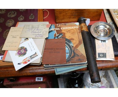 Collection of assorted Militaria inc. Pamphlets, Mark II Primer Case, British Army ID and a Autograph Album 