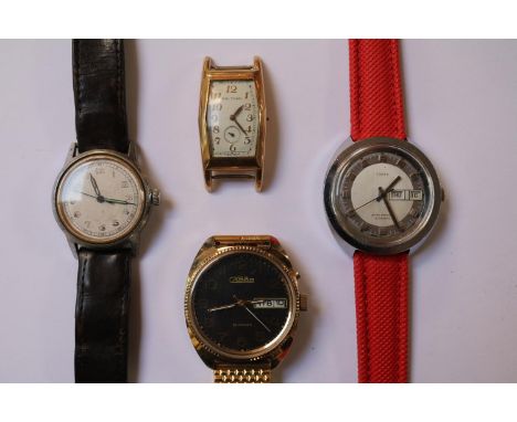 Collection of 4 watches to include Roamer Brevete 1940s Swiss watch, Automatic Russian USSR 28 Jewel Slava Day Date and a 197