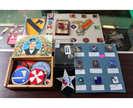 Collection of assorted Enamel Badges inc 923 Field Artillery, WWII 14th Infantry 