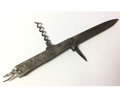 WW1 Imperial German Army Taschenmesser Trench Dagger/ Utility Clasp Lock knife by Mercator. Marked to side of knife and to bl