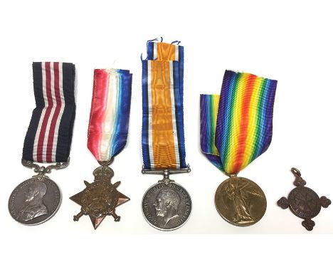 WW1 British MM Group to 65101 Sjt Herbert R Taylor, B Battery, 467 Brigade Royal Field Artillery comprising of his Military M