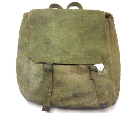 WW1 British Large Pack. Maker marked and dated "MECO 1918". Inspection marked with Broad Arrow 612. Additional markings from 