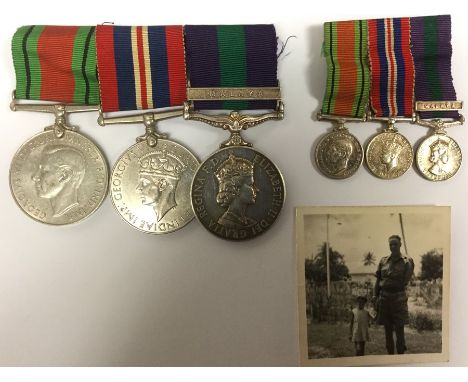 WW2 British REME Officers medal group consisting of Defence Medal, War Medal and ERII General Service Medal with Malaya Clasp