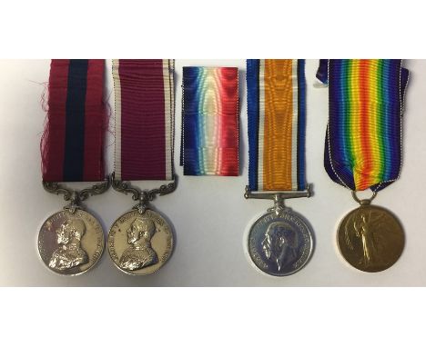 WW1 British Medal group to 4857 Battery Sergent Major Charles Frederick Vass, Royal Field Artillery consisting of Distinguish