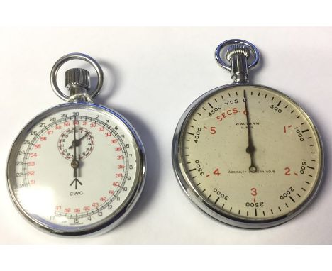WW2 British Royal Nay issue Admiralty Pattern No6 ASDIC Anti Submarine Patrol Stopwatch by Waltham USA. Runs and ticks. The d