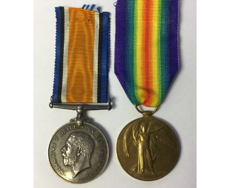 WW1 British War Medal and Victory Medal to 84237 Dvr R McEwan, RA. Complete with ribbons.