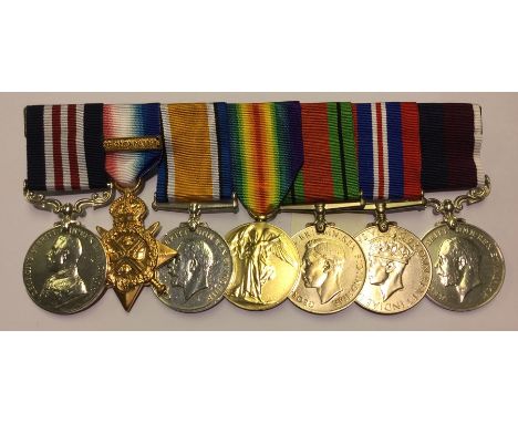 WW1 British Military Medal Group comprising of GR V Military Medal, 1914 Mons Star with 5th Aug - Nov 22nd Clasp, War Medal 1