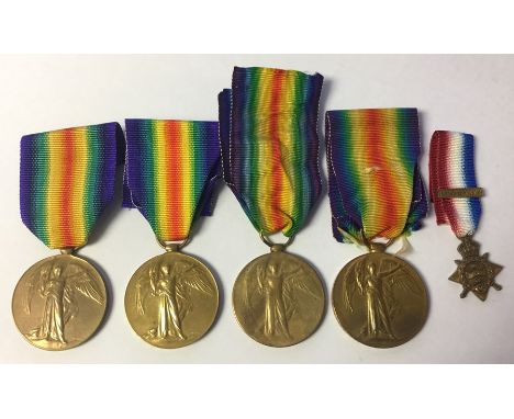 WW1 British Victory Medals, four in total awarded to: 41749 Pte G Smyth, Royal Lancashire Regiment: 3-8303 Pte WH Griffiths, 