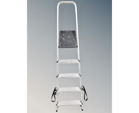 An aluminium step ladder 