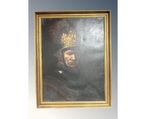 Danish School : Portrait of a Soldier, oil on canvas, 64 cm x 48 cm 