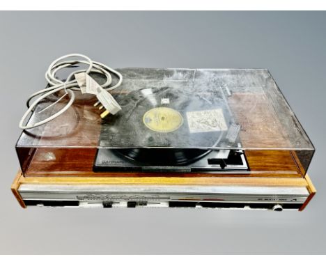 An HMV record player with Garrard SP25 MK IV turntable 