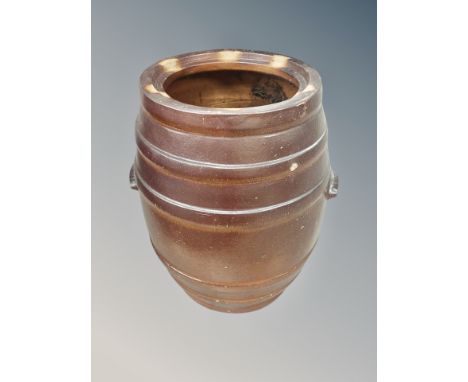 A salt glazed ceramic barrel height 60 cm 