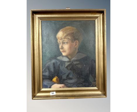 Danish School, Portrait of a boy, oil on canvas, 39 cm x 48 cm 