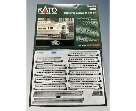 A Kato N scale California Zephyr 11 car set in box  