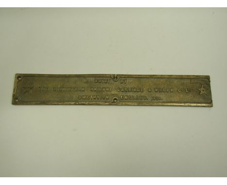 A brass builders step plate - The Birmingham Railway Carriage &amp; Wagon Co Ltd, Smethwick, England 1934, marked 8202 on rev