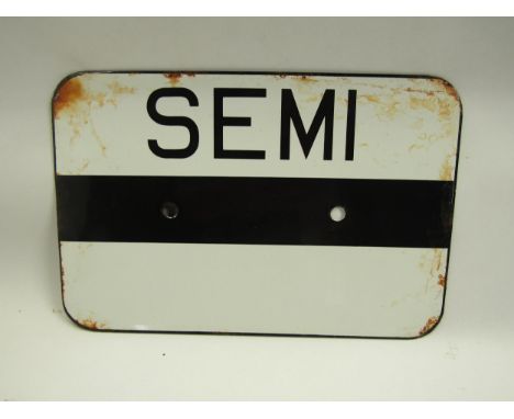 An enamel semi-automatic signal indicator sign, 30.5 x 20cm 